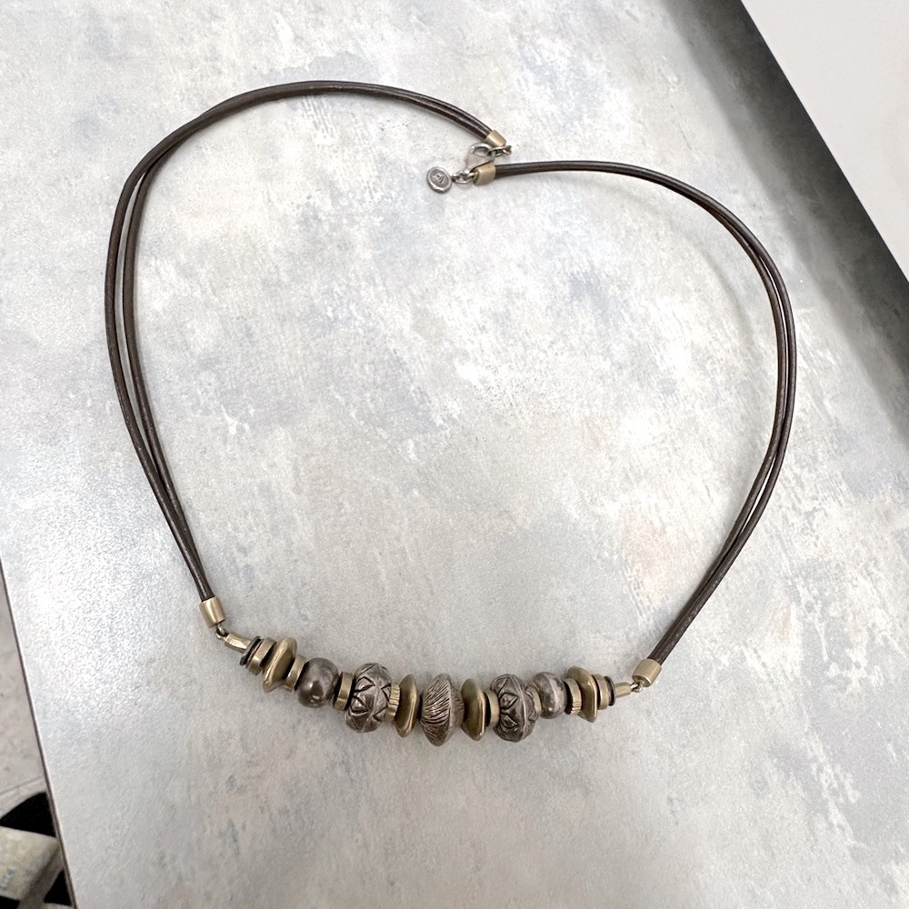Silpada Brown and Gold Beaded Necklace.